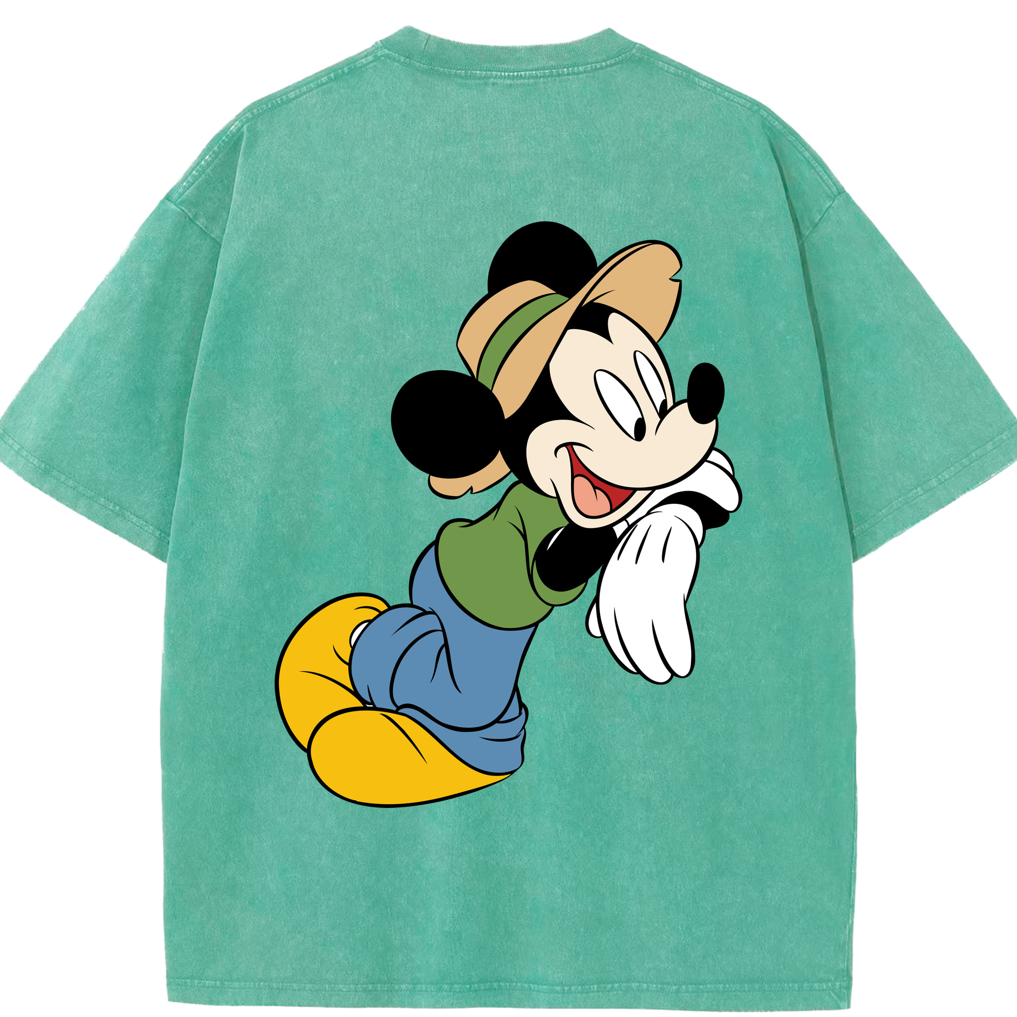 （画像用） ミッキーマウス Mickey Mouse 綿100% ヴィンテージ風 半袖Tシャツ（背面プリント）